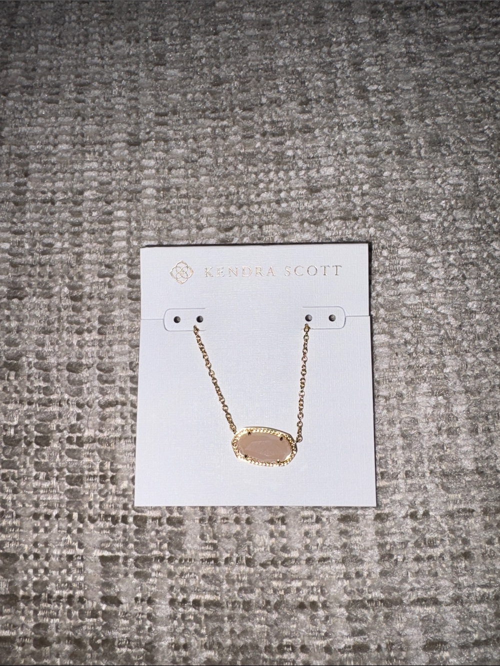 Kendra Scott Gold Necklace with Blush Stone